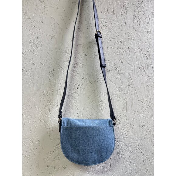On 34th Holmme denim small saddle crossbody bag - Blue - Picture 9 of 10